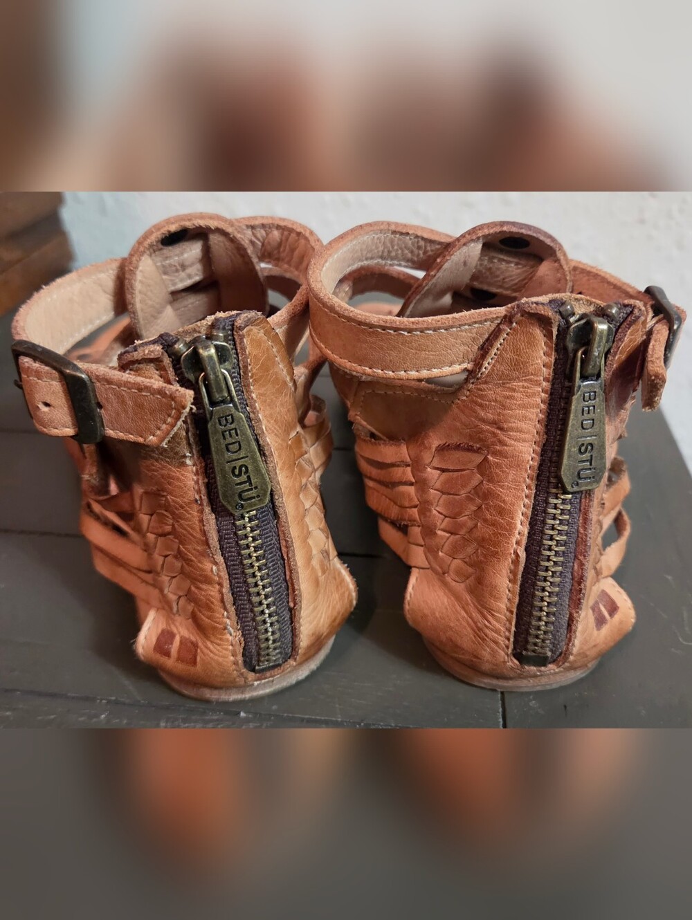 Bed Stu Woven Claire III Sandals - Cognac Brown - Picture 4 of 12